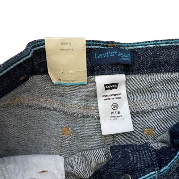 Levi's Girls Plus Signature Blue Adjustable Waist Denim Skinny Jeans 12.5 Plus - Picture 5 of 5